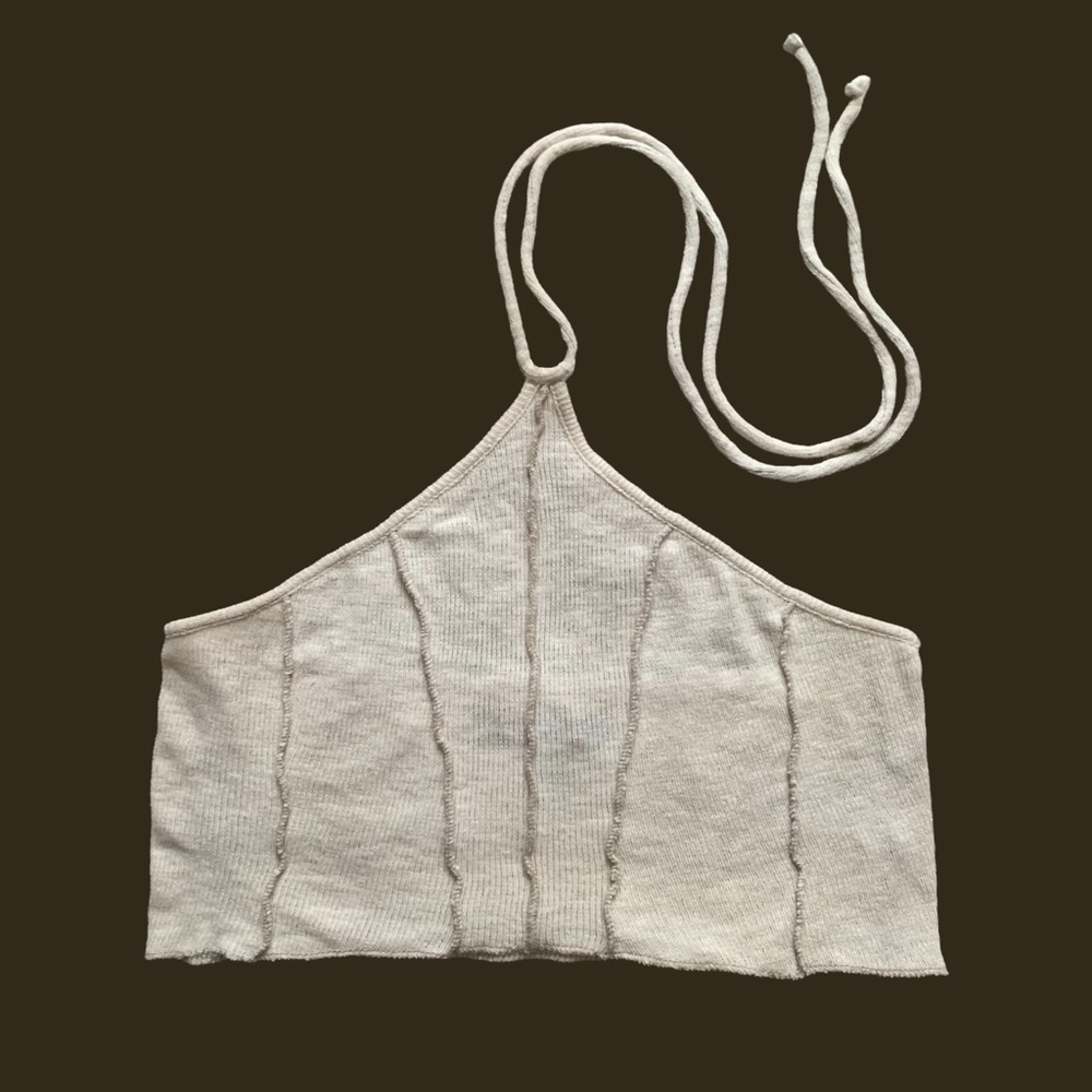 Urban Outfitters beige distressed halter